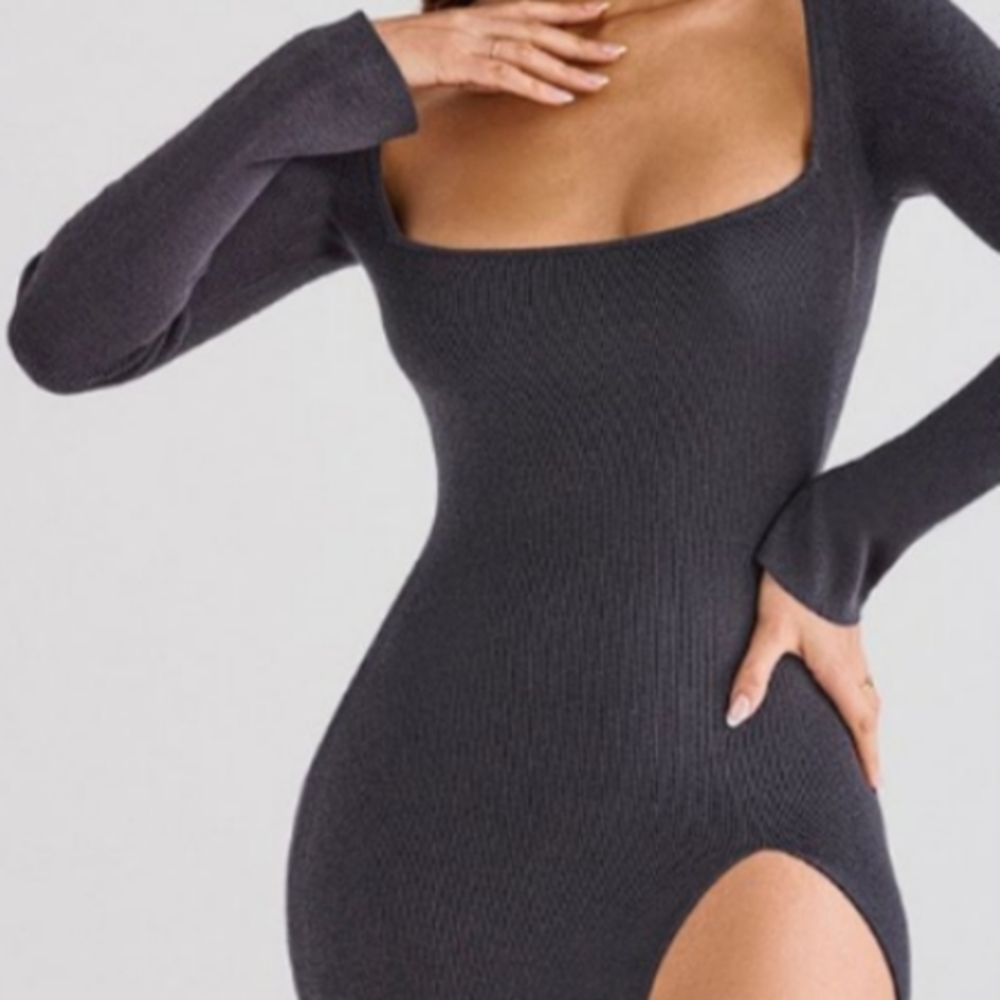 House of CB Charcoal Knit Dress
